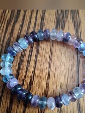 Fluorite 6mm Natural Stone Beaded Stretch Bracelet